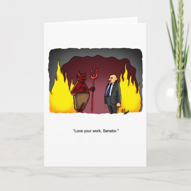 Political Humour "Just For Laughs" Greeting Card (Front)