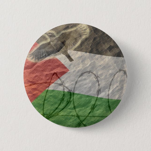 political items, basque / palesinian 6 cm round badge (Front)