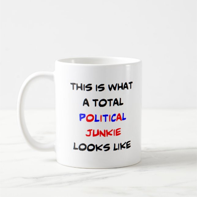 political junkie, total coffee mug (Left)