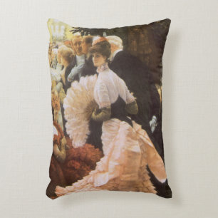 Political Lady by James Tissot, Vintage Victorian Decorative Cushion