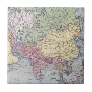 Political Map Asia Ceramic Tile