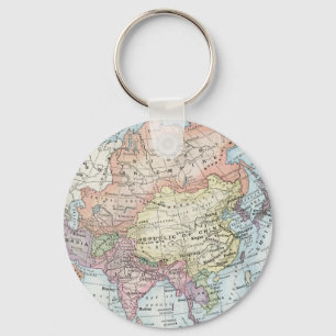 Political Map of Asia (1916) Key Ring