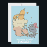 Political map of Denmark Poster Save The Date<br><div class="desc">Political map of Denmark in a beautiful hand drawn style.</div>