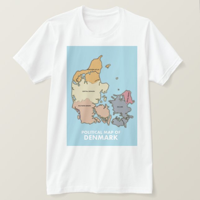 Political map of Denmark T-Shirt (Design Front)