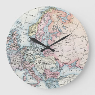 Political Map of Europe (1916) Large Clock