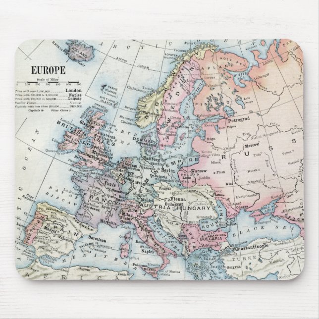 Political Map of Europe (1916) Mouse Pad (Front)