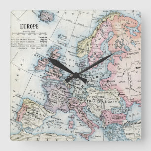 Political Map of Europe (1916) Square Wall Clock