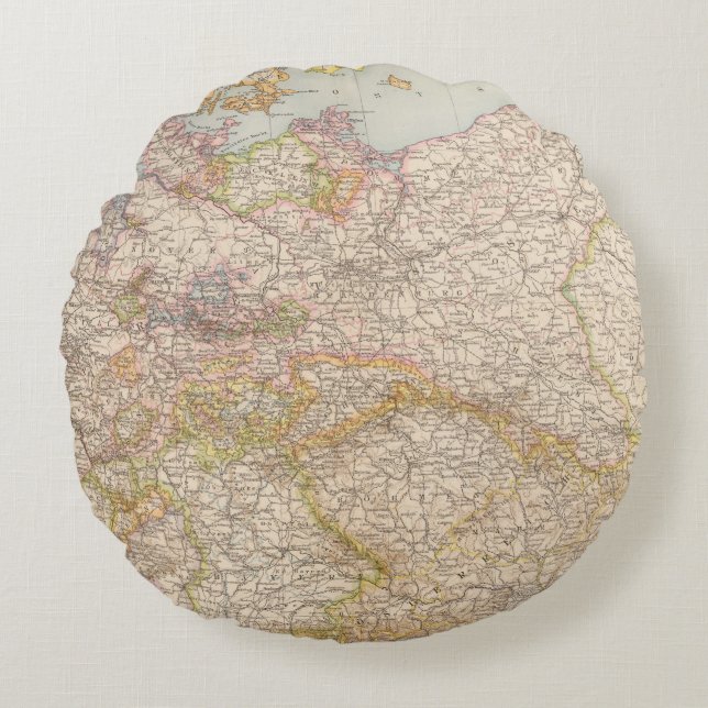 Political Map of Germany Round Cushion (Front)