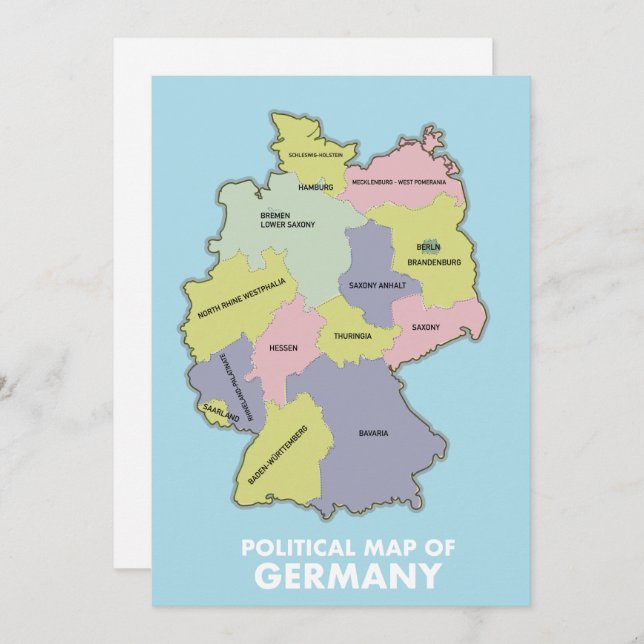 Political map of Germany Save The Date (Front/Back)