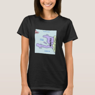 political map of Haiti, names of Neighbouring Coun T-Shirt