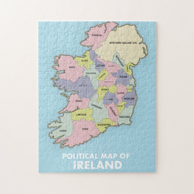 Political Map Of Ireland. Jigsaw Puzzle (Vertical)