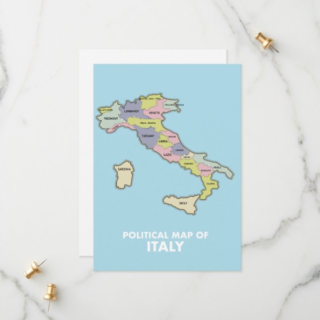 Political map of Italy  Save The Date (Front/Back In Situ)