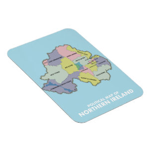 Political Map Of Northern Ireland. Magnet