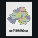 Political Map Of Northern Ireland. Poster<br><div class="desc">Political Map Of Northern Ireland.</div>