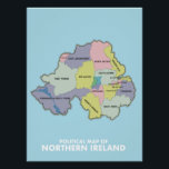 Political Map Of Northern Ireland. Poster<br><div class="desc">Political Map Of Northern Ireland.</div>