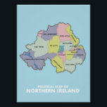 Political Map Of Northern Ireland. Poster<br><div class="desc">Political Map Of Northern Ireland.</div>