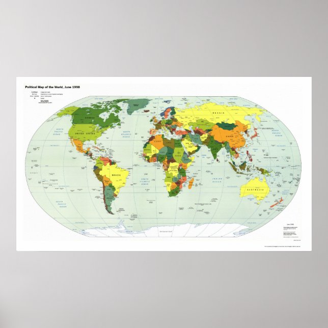 Political Map of The World - 1998 Poster (Front)