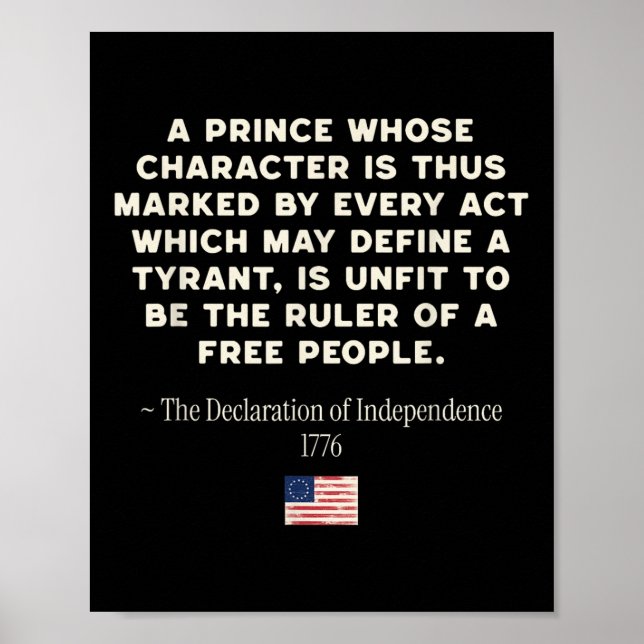 Political Protest Declaration Of Independence No T Poster (Front)
