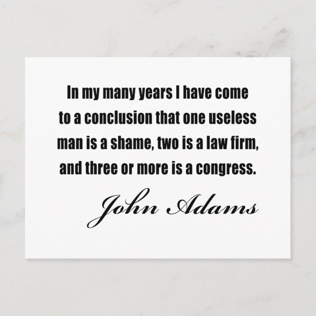 Political quotes by John Adams Postcard (Front)