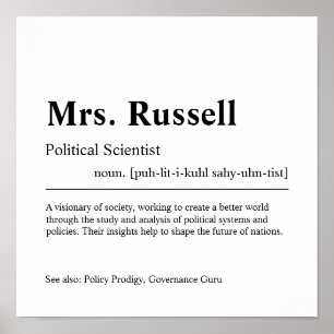 Political Scientist Personalised Gift Poster