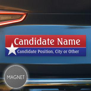 Political Template Classic Candidate Red Blue Star Car Magnet