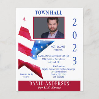 Political Town Hall Fundraiser  W/Photo Flyer