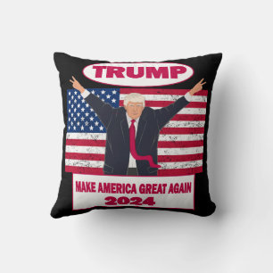 Political Trump 2024 American Flag Election Cushion