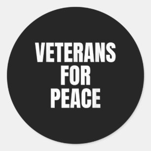 Political Veterans For Peace Bold White Font Classic Round Sticker