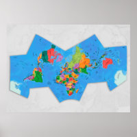 Political world map Cahill-Concialdi projection