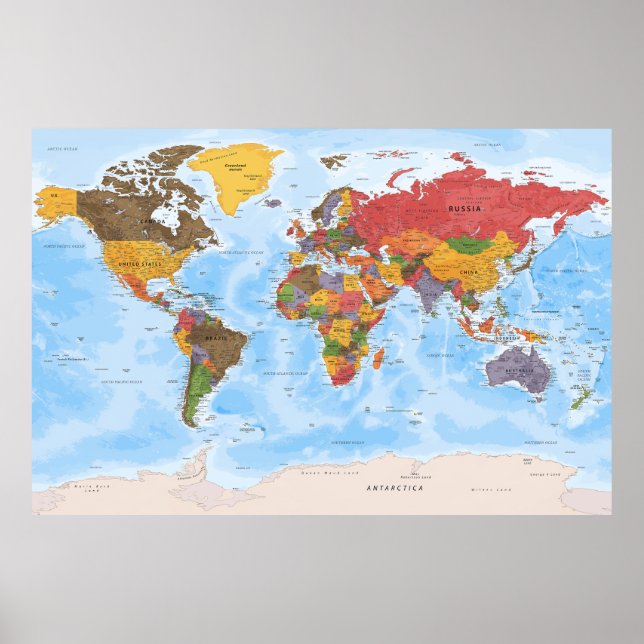 Political world map poster (Front)