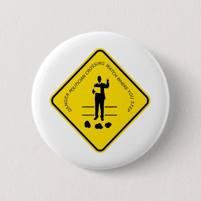 Politician crossing copy.GIF 6 Cm Round Badge (Front)