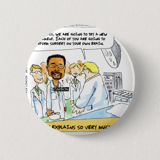 Politics: Does It Take Brain Surgery? 6 Cm Round Badge (Front)
