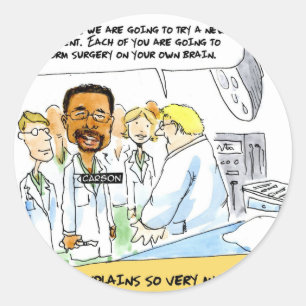 Politics: Does It Take Brain Surgery? Classic Round Sticker