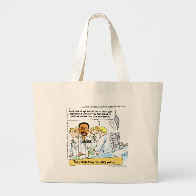 Politics: Does It Take Brain Surgery? Large Tote Bag (Front)