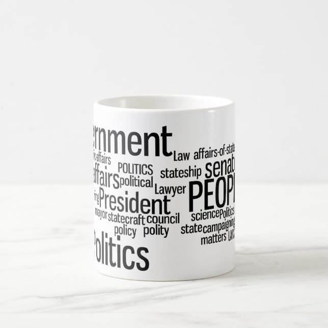 Politics, government, word cloud Mug (Center)