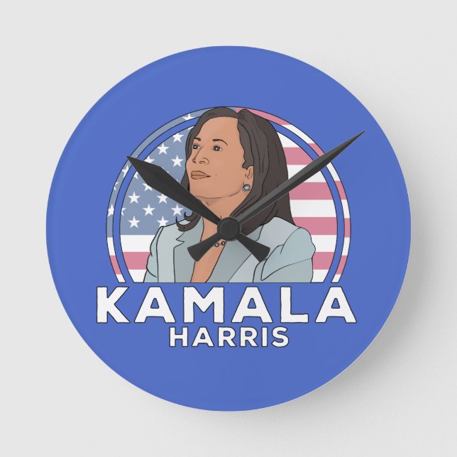 Politics Kamala Harris Round Clock (Front)