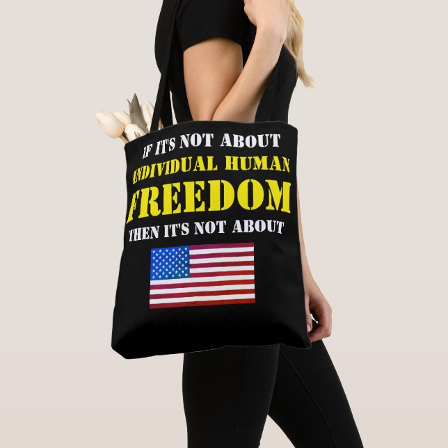 Politics of Freedom (black) Tote (Close Up)
