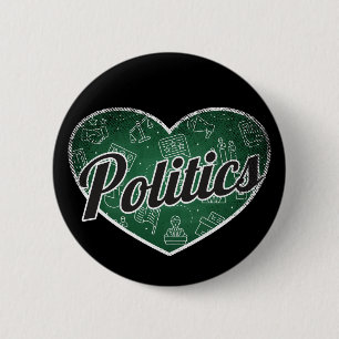 Politics Retro Heart Blackboard Love 6 Cm Round Badge
