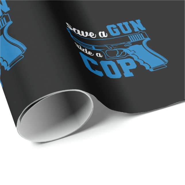 Polizeiwaffe save a Gun ride a Cop Wrapping Paper (Roll Corner)