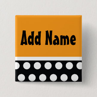 Polk A Dot Halloween Name Button