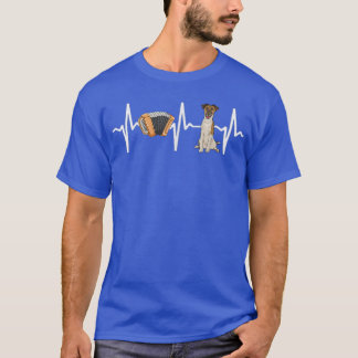 Polka Accordion Smooth Fo Terrier Heartbeat Lover  T-Shirt