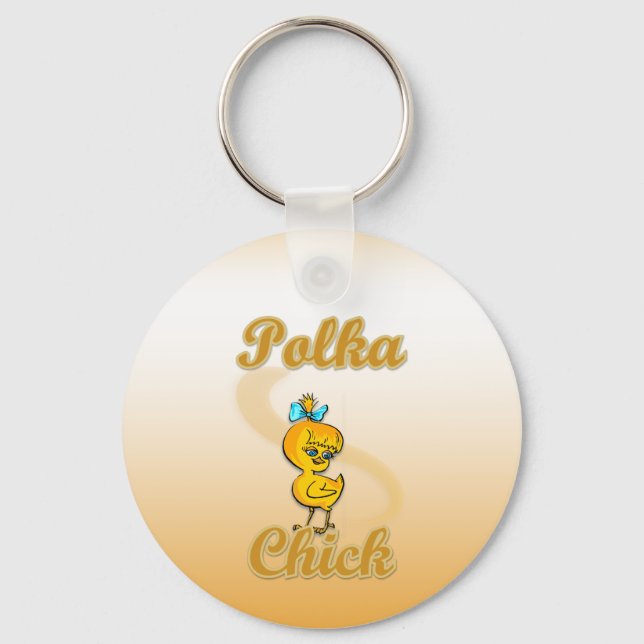 Polka Chick Key Ring (Front)