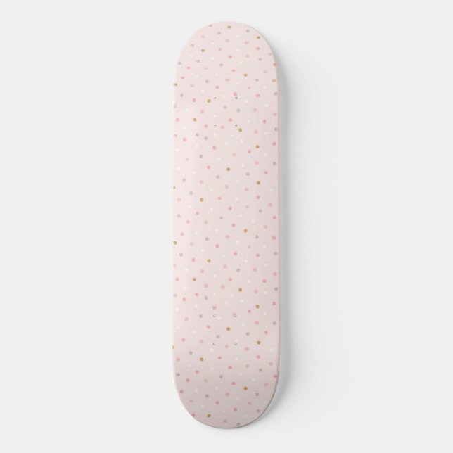 Polka Confetti Pattern Skateboard (Front)