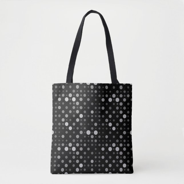 Polka Dot 01.Grey Black BG Tote Bag (Front)