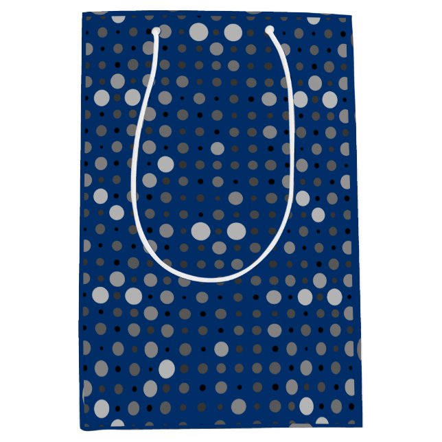 Polka Dot 01.Grey Blue BG Medium Gift Bag (Front)