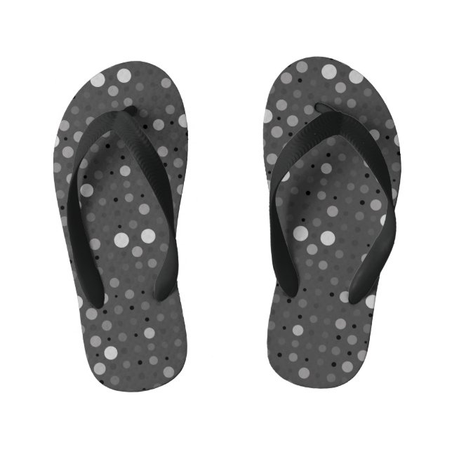 Polka Dot 01.Grey DGrey BG Kid's Thongs (Footbed)