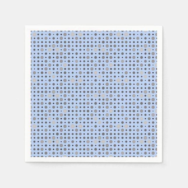 Polka Dot 01.Grey Lblue BG Napkin (Front)