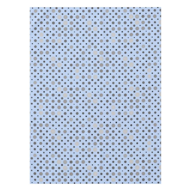 Polka Dot 01.Grey Lblue BG Tablecloth (Front)