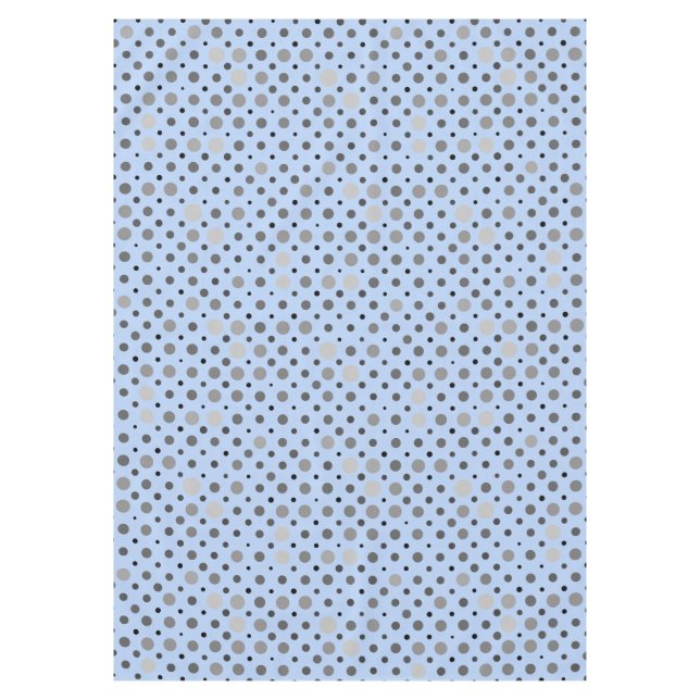 Polka Dot 01.Grey Lblue BG Tablecloth (Front)