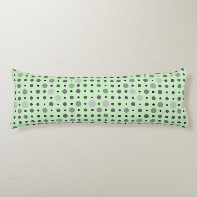 Polka Dot 01.Grey Lgreen BG Body Cushion (Front)